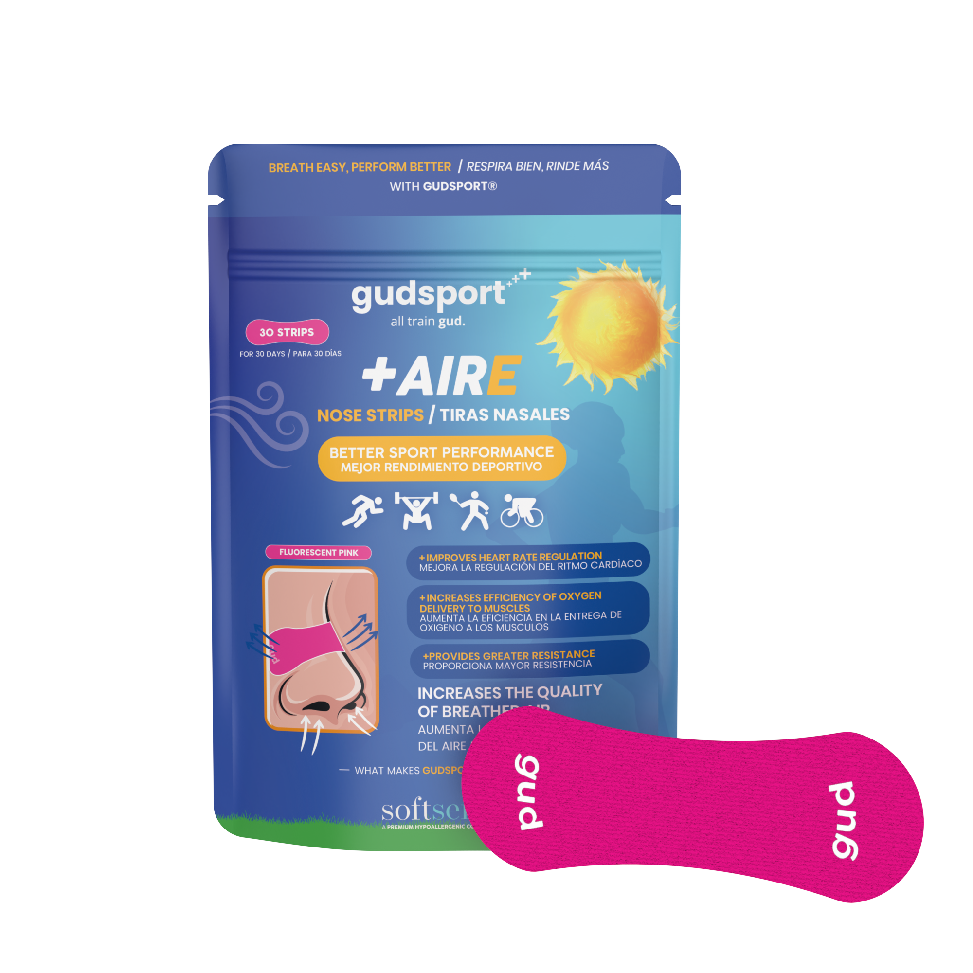 Gudsport® pásky na nos (růžová)
