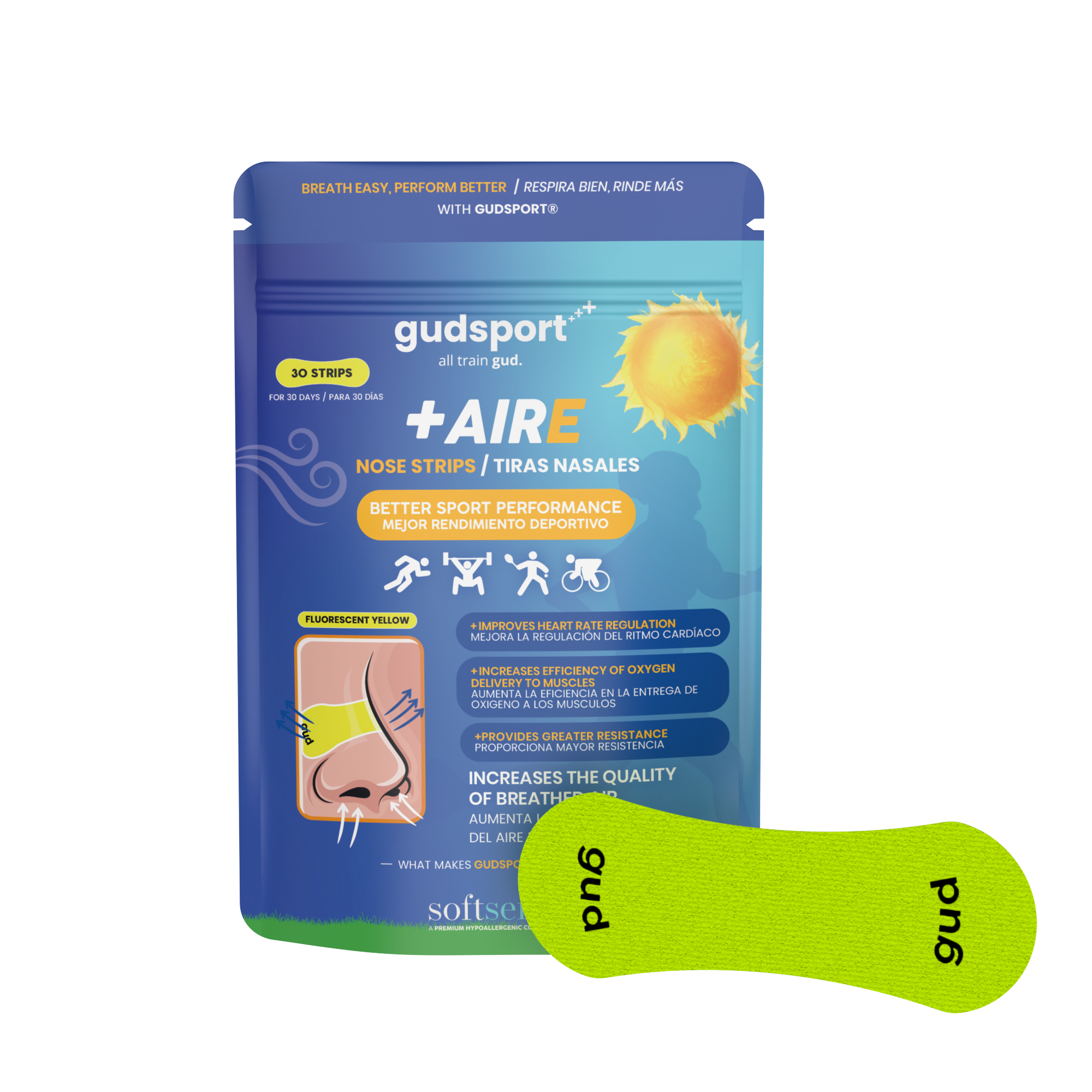 Gudsport® pásky na nos (žlutá)